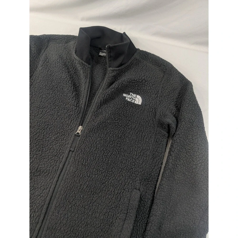 Men's North Face Mens Heavy Pile Fleece Black Lined X-Small Full Zip Jacket